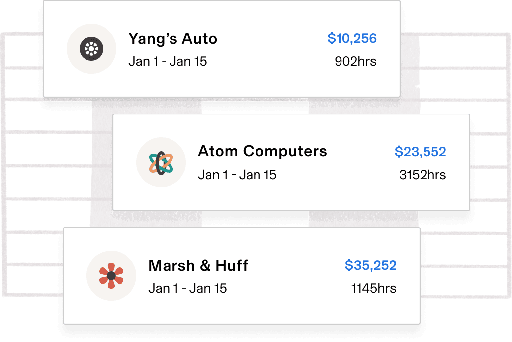 Job costing by client