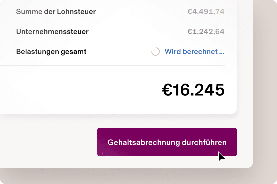 Beispiel eines Bildschirms in Rippling, der die Entgelddetails eines Mitarbeiters zusammen mit der Schaltfläche für Lohnauszahlung zeigt.