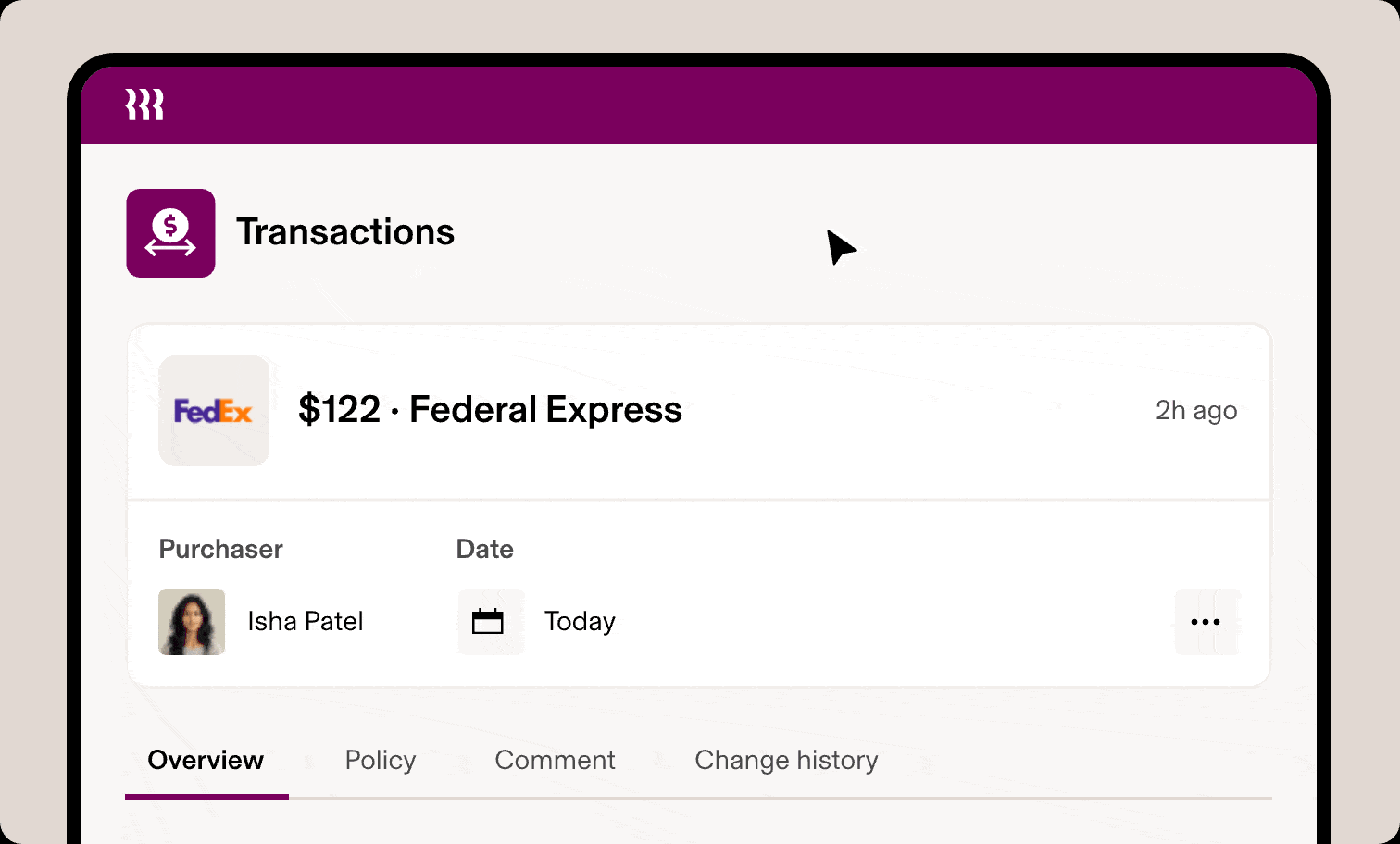 Gif preview of spend policy blocking within the Rippling Platform.