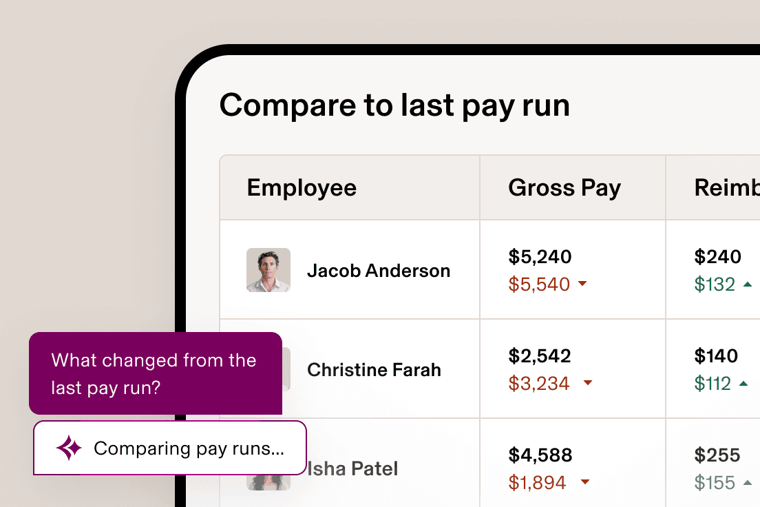 Compare to last pay run enUS
