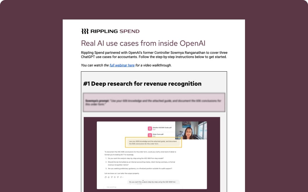 Screenshot of a document with ChatGPT use cases titled Real AI use cases from inside OpenAI