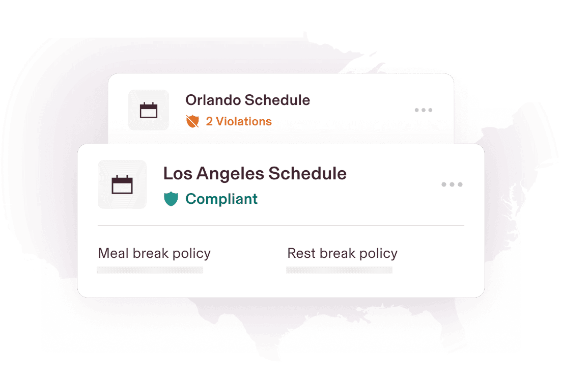 Map with schedule compliance notifications