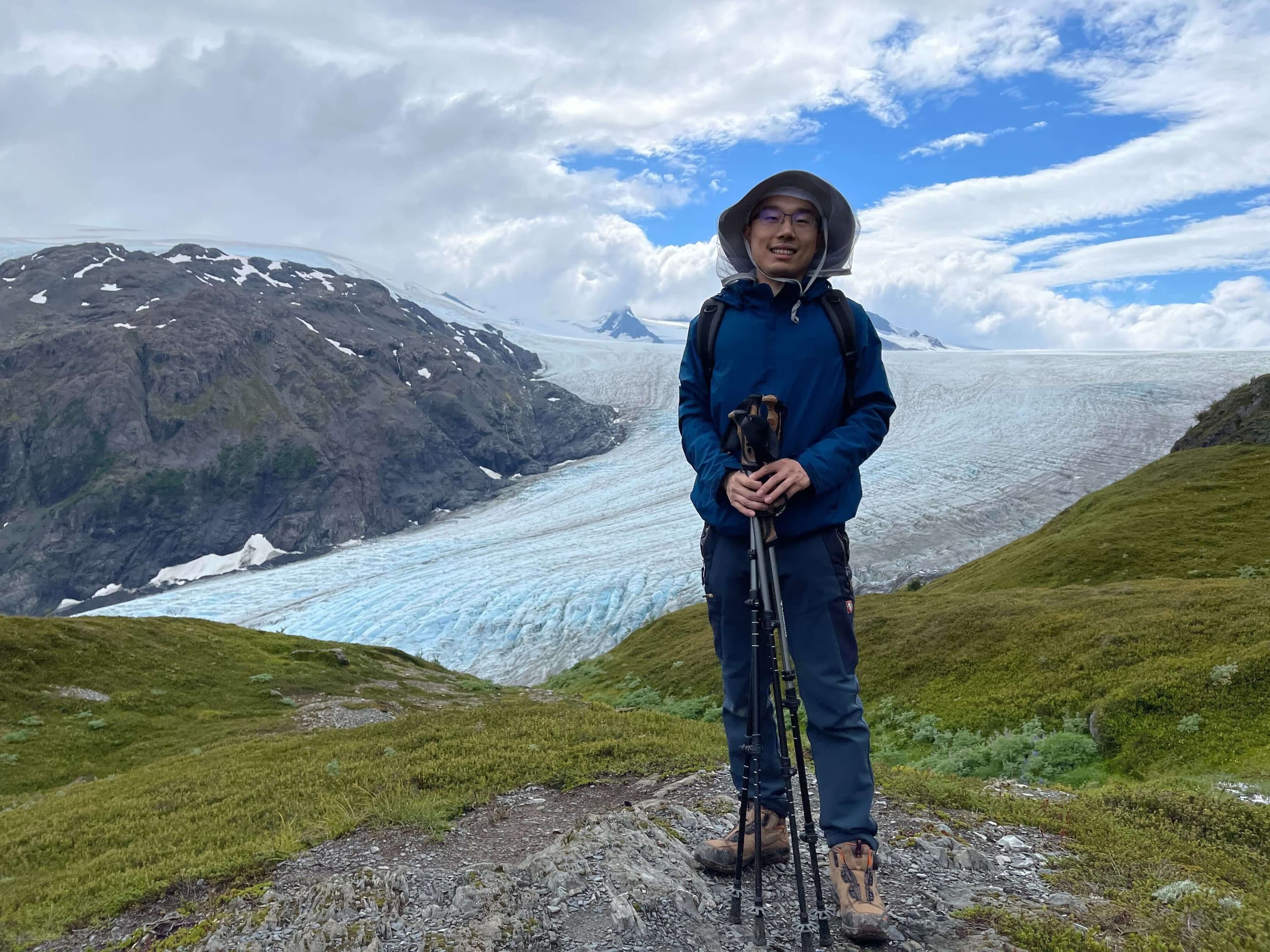 Jihai Xu hiking.