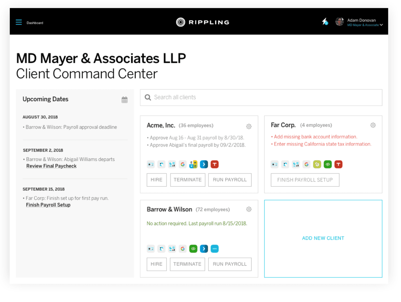 Rippling's Client Command Center for accountants