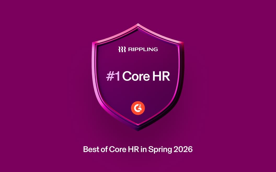 Graphic illustration of a shield naming Rippling as #1 for Core HR.