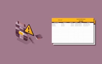 A graphic illustration of a schedule icon with a stack of project-based work schedule spreadsheet templates