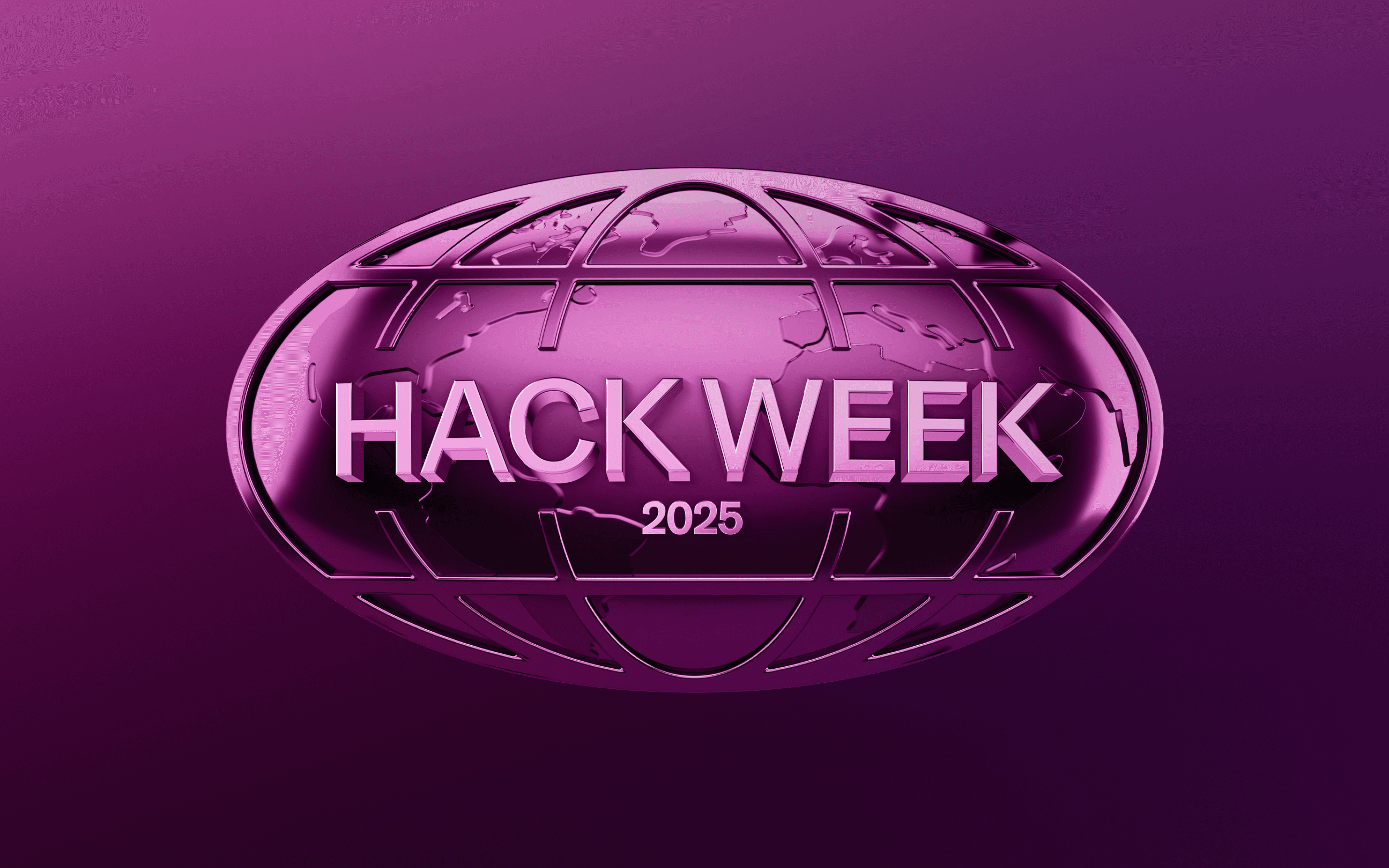 Globe with "Hackweek 2025" written across it.