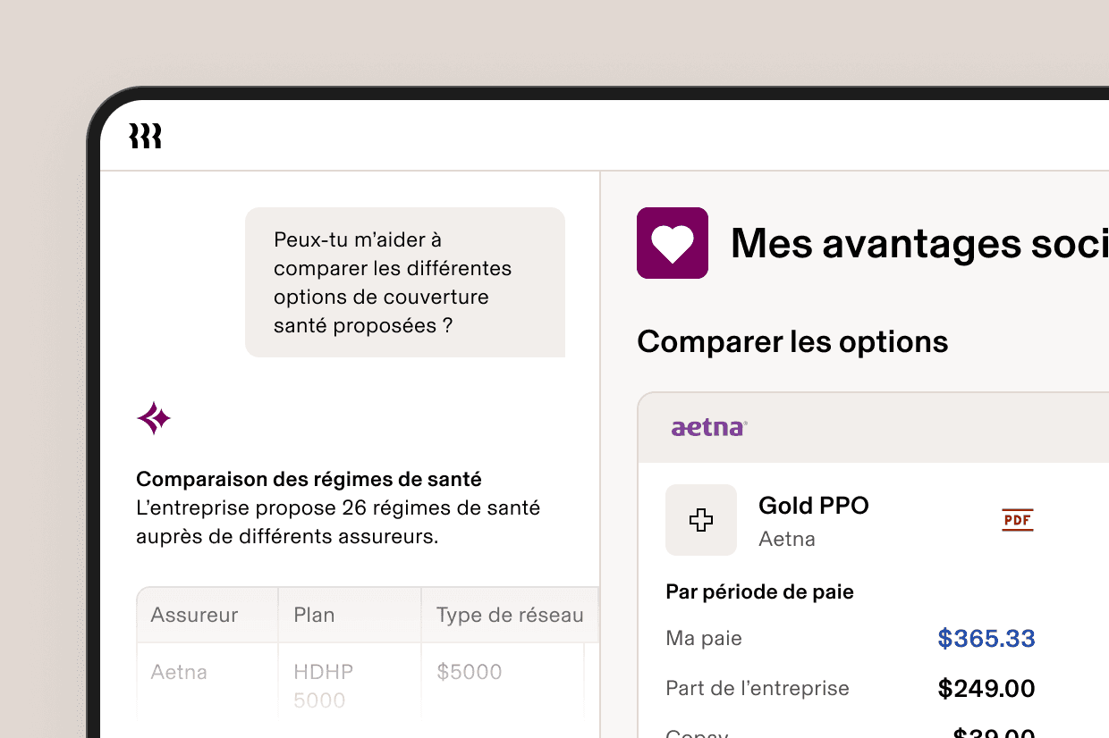 Bannière IA Avantages sociaux – Comparer les plans enUS