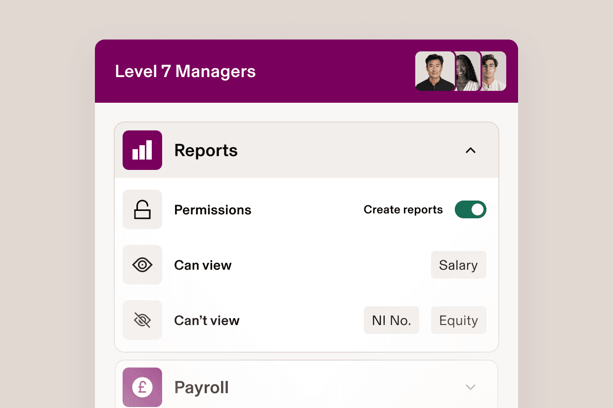 S7-Manager-Dashboard mit Genehmigungseinstellungen mit einsehbaren Gehaltsdaten und eingeschränkten Informationen zu Sozialversicherungsnummern und Eigenkapital.