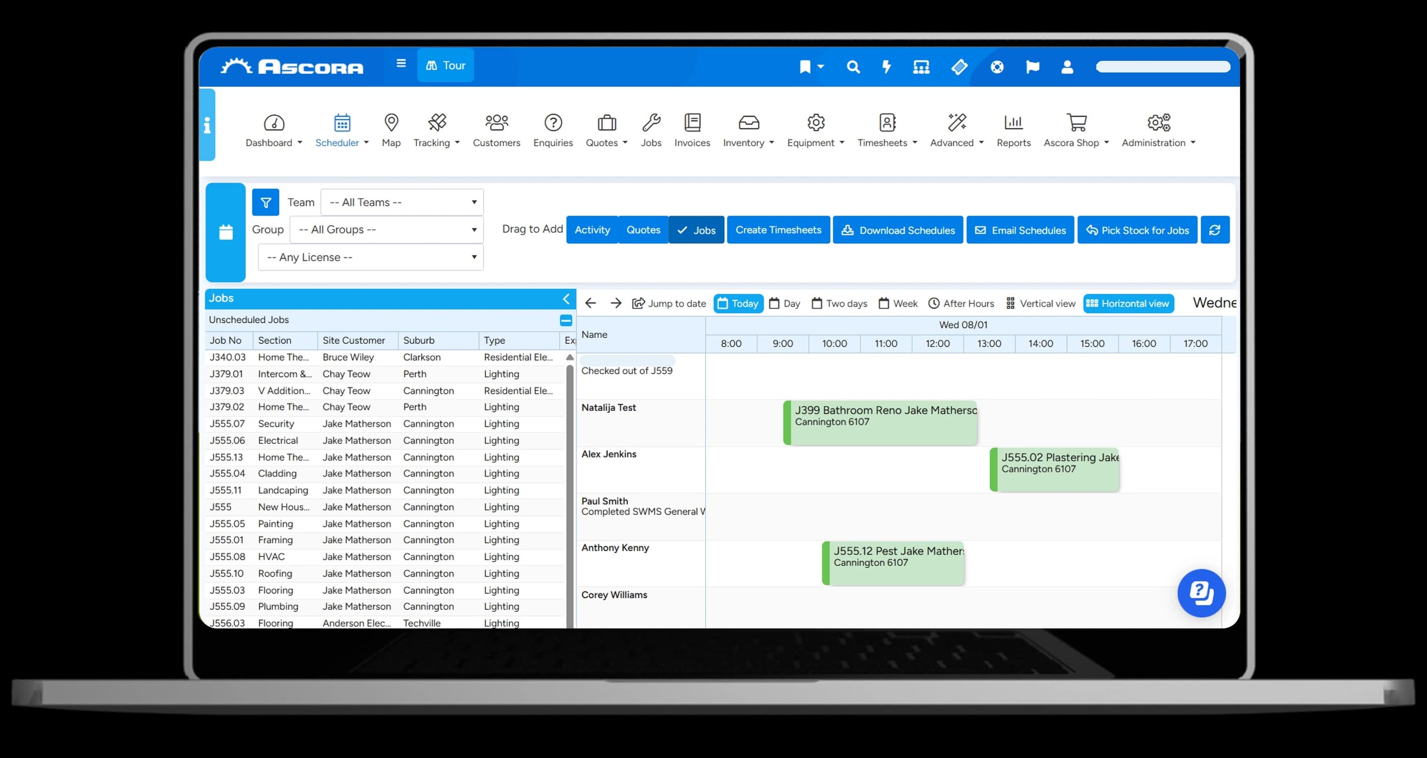 Ascora Scheduling