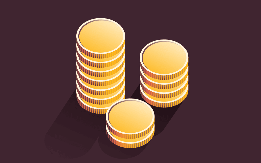 Graphic illustration of a stack of coins