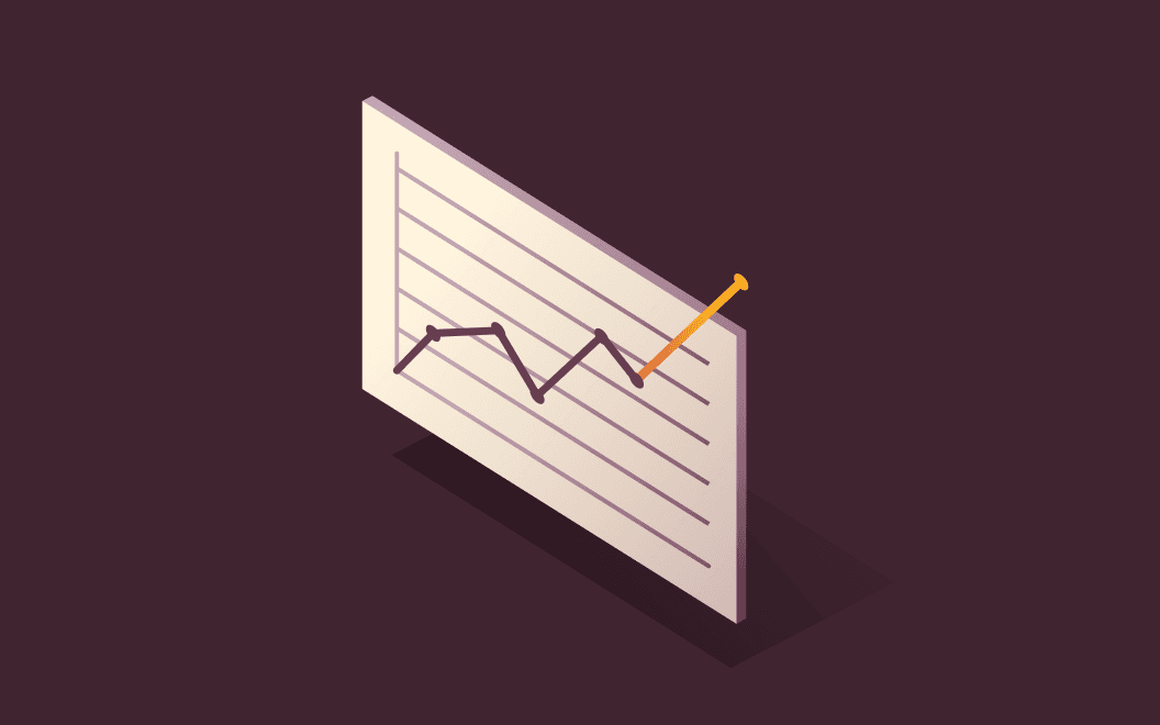 Graphic illustration of a line chart going up and to the right