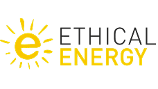 Ethical Energy logo with yellow sun-like "e" icon and text in black and yellow lettering